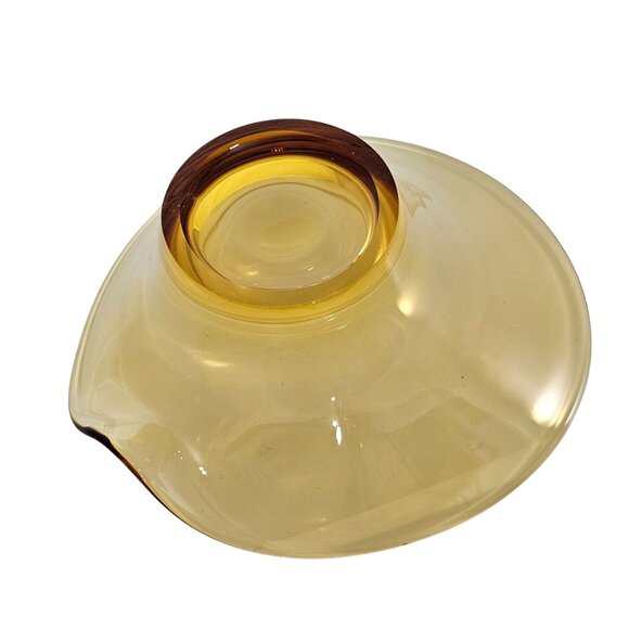 Viking Art Glass Epic Bowl 6" amber yellow lipped MCM vtg art deco - Picture 4 of 8